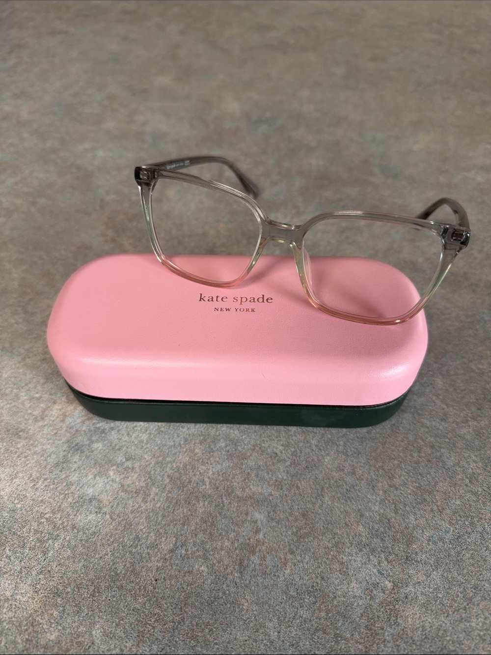 kate spade Pink and light blue Eyeglasss and case